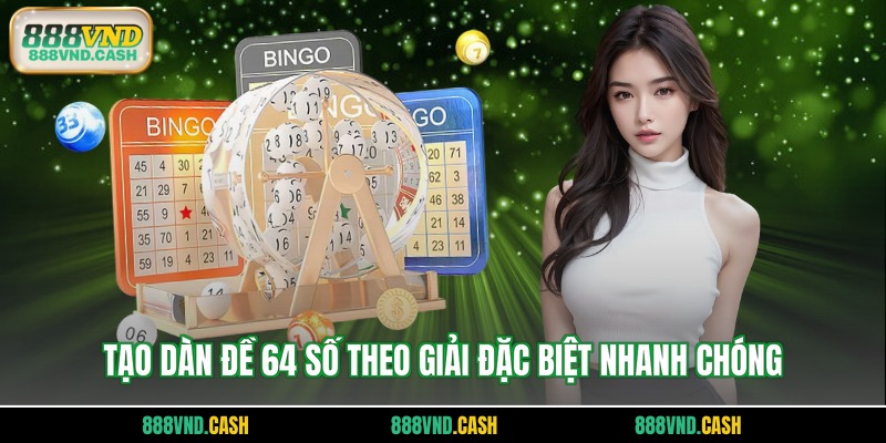 Tạo dàn đề 64 số theo giải Đặc biệt nhanh chóng